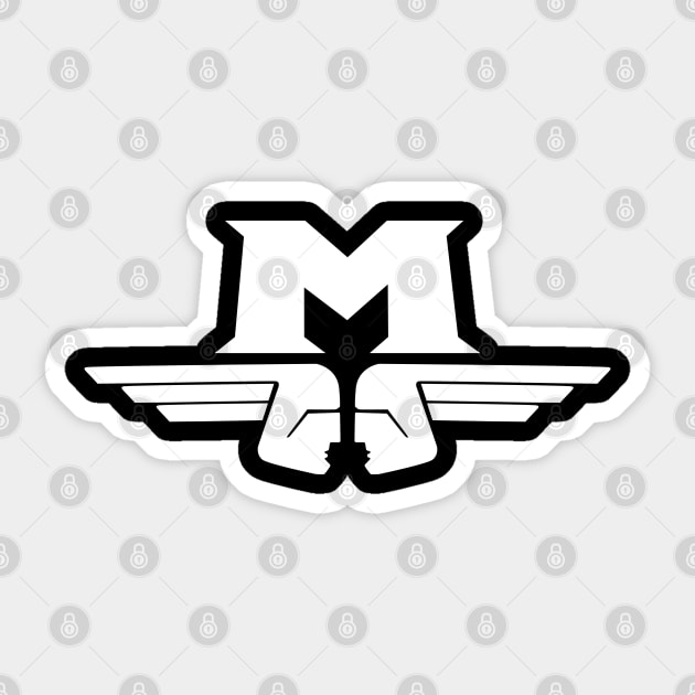 Motobecane 'M' logo - white Sticker by retropetrol